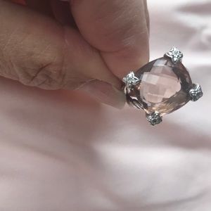 Authentic David Yurman Morganite and Diamond Ring